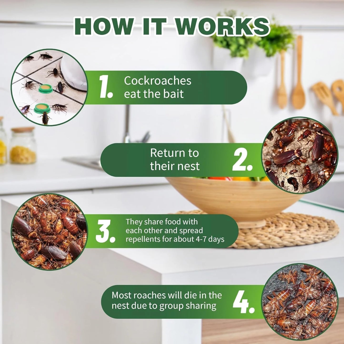 RoachGuard™ Natural Gel - Safe & Powerful Cockroach Killer for Kitchens, Bathrooms & Cabinets